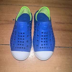 Skechers Foamies Guzman Blue Lime Slip-On Sneakers Toddler Size 9